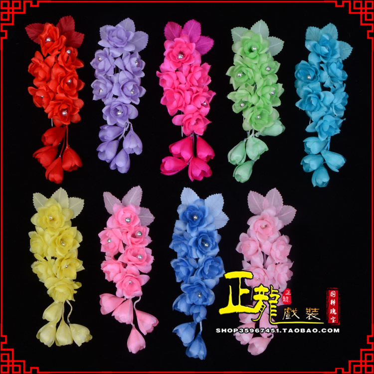 伊犁鬓花头饰小花头花 真丝绢花